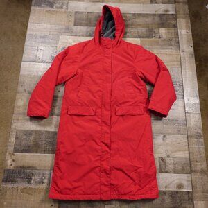 Lands’ End Fleece-Lined Quilted Parka Coat Women's Size Medium Therma Wind Check